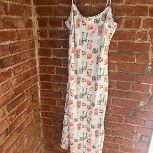 The A&F Julia Slip Maxi Dress - Light Blue Pattern